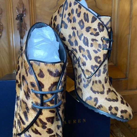 Ralph Lauren Fall Runway Collection Made in Italy Cayla Leopard Haircalf Boot - Picture 8 of 16